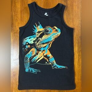 Black Lizard Graphic Tank | Boys Size S (5/6) | Bold Lizard Muscle Tank